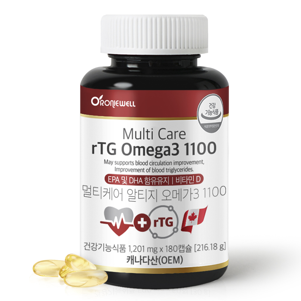 <b>로니웰</b> 멀티케어 알티지 <b>오메가3</b> 1100 1201mg x 180캡슐