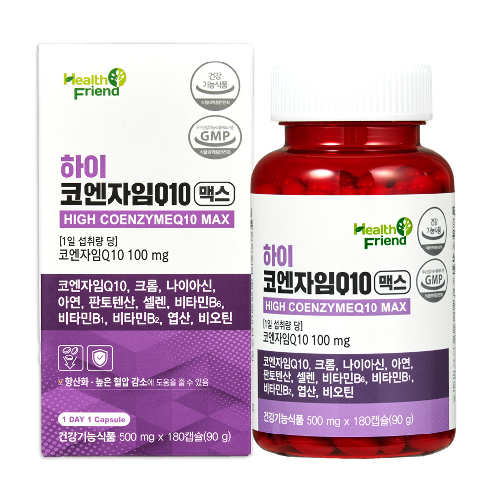 <b>헬스프랜드</b> 코엔자임Q10 6개월분 코큐텐 코엔자임큐텐 11종 복합기능성