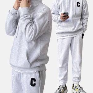 부클로고 기모 트레이닝 세트[XL-3XL]