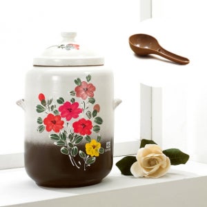 동서가구 친환경 여주산 황토 쌀독 20kg투톤 / 숨쉬는 분청 도자기