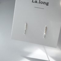 925은 심플 스틱 체인 딸랑 귀걸이 라롱 La long