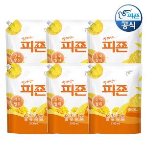 피죤 섬유유연제 옐로미모사 2100ml 리필 x 6개