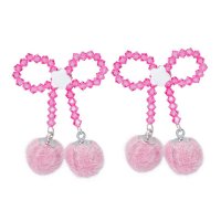 스윙셋 Snow Ribbon Beads Earrings Fuchsia SWES21WTDFEFP