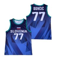 BG 농구 저지 자수 바느질 야외 스포츠웨어 SLOVENIJA 77 Doncic 저지 힙합 영화 저지 2021