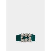 로저비비에 팔찌 Roger Vivier Flower Strass Buckle Bracelet in Crocodile REWCO740200LDI1H36