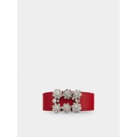 로저비비에 팔찌 Roger Vivier Flower Strass Buckle Bracelet in Leather REWCO740200NRQ1H96