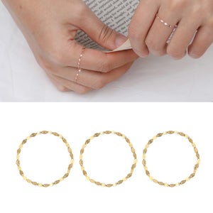 몽슈와 14K 비쥬 체인 반지 3개 SET