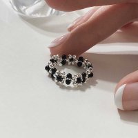 925 Onyx Flower Ring