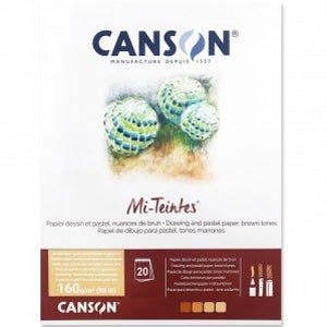 캔손 미뗑스 파스텔지 스케치북 (1면제본) 160g (20매입) - 브라운톤 (32x41cm) - CA032-002