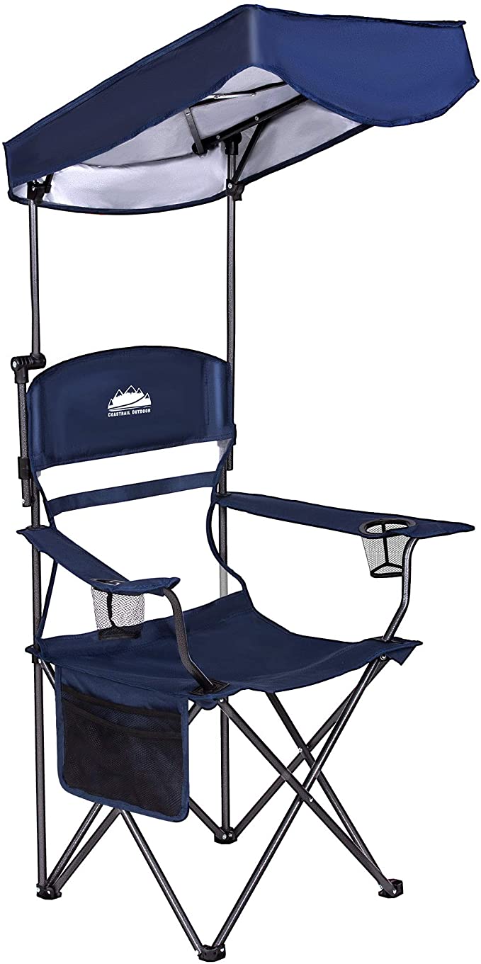 folding chair with sun shade