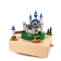 우더풀라이프 City Wooden Music Box Barn Forest Castle