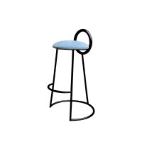 JURAN Hoop Bar Stool (matt black frame)_ sky