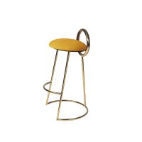 JURAN Hoop Bar Stool (gold frame)_ mustard