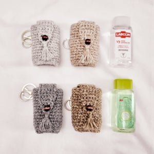 [2개구매3천원할인]휴대용 손소독제 커버 키링 / 백참, 니트테라피