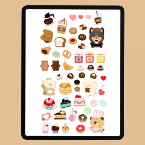 [굿노트 스티커] 멍멍꾸꾸 달콤카페, 제이펠