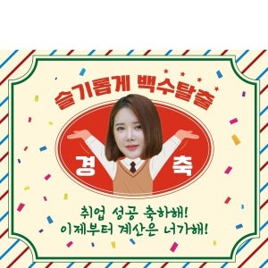 D1856 현수막 /  백수탈출 취직 성공 취업 현수막 디자인 퇴사 제작 파티 용품 플랜카드