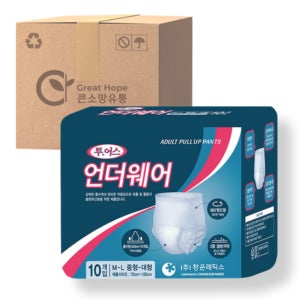 투어스 투어스 언더웨어 팬티기저귀 중대형 10매x8팩 (80매)