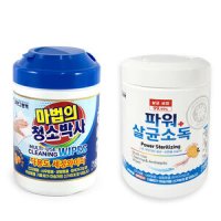 청소 물티슈 중대형 180매 마법의 청소박사 파워 살균 소독 세정 티슈 클리너 주방 욕실 청소 기름 얼룩 제거 용