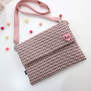 핑크 체크 노트북 가방, 아인(aain)