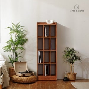 에디터의 서재 원목 LP형 깊은 4단 책장 500 3X4 J139