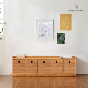 에디터의 서재 원목 서랍형 오픈 1단 책장 1400 5x1 J109