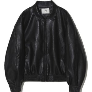 [브이투] 8013 비건레더점퍼_블랙 6250111