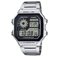 카시오 월드타임 스퀘어 사각 전자 메탈시계 CASIO120