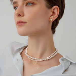 룬느 화이트 펄 진주 목걸이 4mm PN04