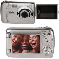 Vivitar VX018-SIL-BXA ViviCam iTwist VX018 디지털 카메라 8배 디지털 줌 및 1.8인치 플립 스크린