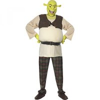 Smiffys Mens Shrek Costume Padded Top Trousers Mask Shrek Size L Colour Multi 38357