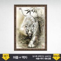 1000조각 직소퍼즐 백호도 앤틱실버 액자세트 퍼즐갤러리