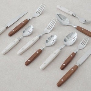 아노바 커트러리 우드 화이트 캠핑용 카페 레스토랑 홈카페 다용도 식기