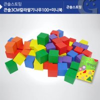 큰솔3CM칼라쌓기나무100 미니북 KS0135