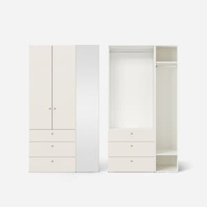 샘베딩 마일드 거울옷장세트 120cm(높이216cm) 서랍형 2종