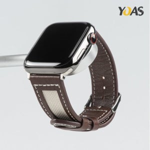 [요아스] 스퀘어 가죽 캔버스 애플워치 스트랩 38/40/41mm Y-17