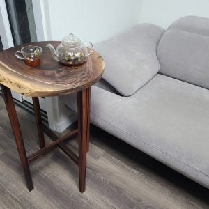 원형월넛 부부 테이블(Walnut sofa table), 히어로공방