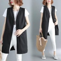 세련된 노카라 마조끼 롱조끼 Vest F70430