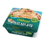 롯데푸드 쉐푸드 까르보나라 스파게티 220g 파스타 정통 즉석요리 크림소스 아이 간식 양송이