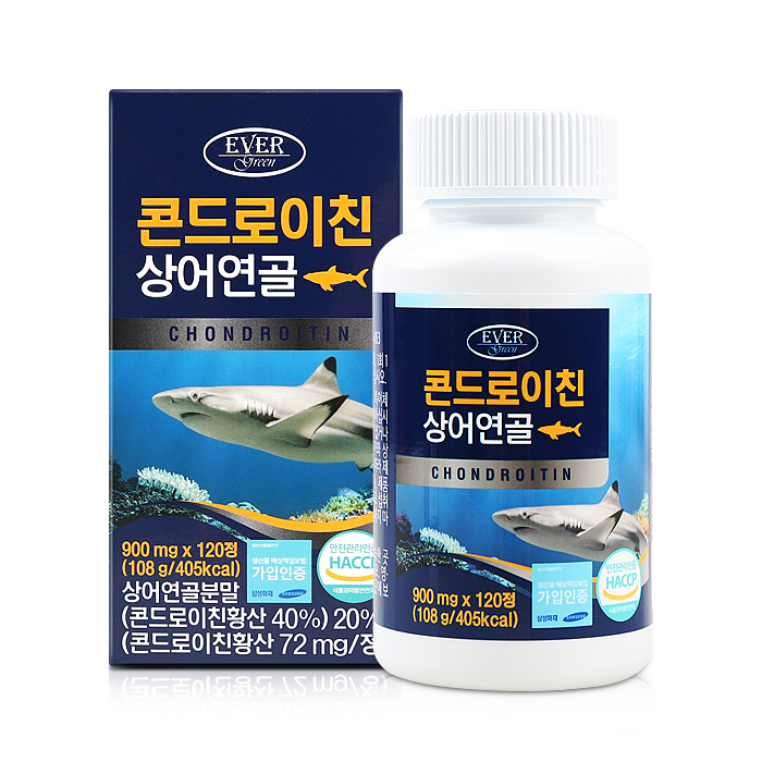 <b>에버그린</b> 콘드로이친 상어연골 900mg x 120정