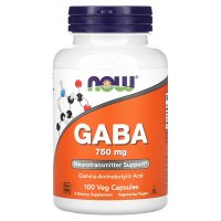 나우푸드 NOW Foods GABA, 750mg, 베지 캡슐 100정