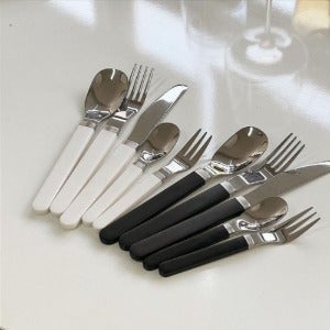 아노바 커트러리 오레오 블랙 화이트 캠핑용 카페 레스토랑 홈카페 다용도 식기