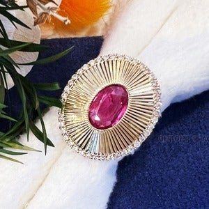 [사파이어R054] 1.7ct 천연 핑크사파이어반지 (18K/다이아몬드)