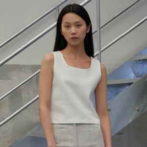 38컴온커먼 Flat Square Sleeveless (White)