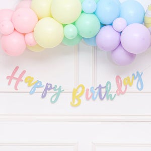 [조이파티] 생일가랜드 캘리그래피 파스텔