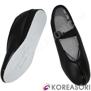 코리아소리 검정색 코있는 검정색 소가죽 3cm 바깥굽있는 무용굽슈즈 코슈즈