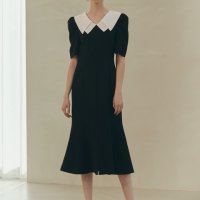 에스블랑 Molly Point Collar Flare Dress