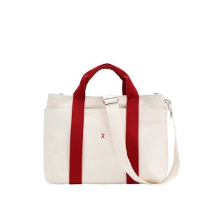 [조셉앤스테이시] Stacey Daytrip Tote Canvas M Ivory_Red 0JSJ5TT40207F
