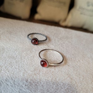 1월의탄생석) 천연석 가넷 캐보션 은반지(우정), 향기열두달