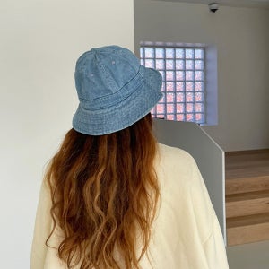 엔비 청 벙거지 여성 코튼 챙 모자 벙거지 버킷햇