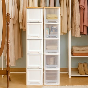 보노하우스 어반 우드상판 틈새 슬림 서랍장 5단 공간 수납장